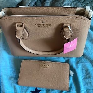 Kate Spade Darcy Refined Grain Leather Small Satchel and Wallet set